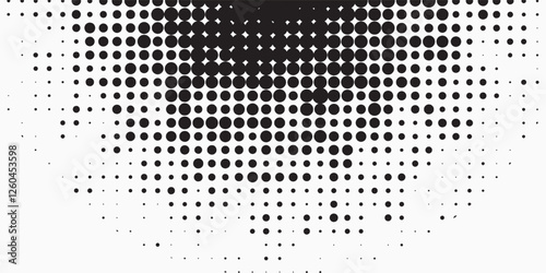 Black halftone gradient dot patterns background. dots modern vector