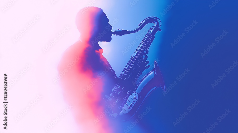 Obraz premium saxophone player minimalistic illustration