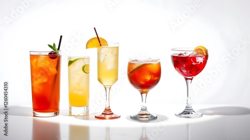 Wallpaper Mural Set of classic alcohol cocktails isolated on white background Torontodigital.ca