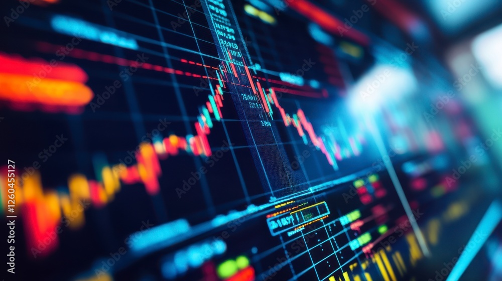 Close-up of stock market data and charts Close-up of stock market data and charts