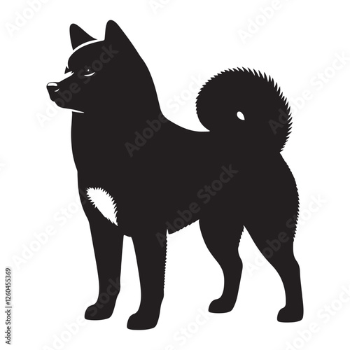 Stylish Shiba Inu silhouette for pet lovers and branding projects - Shiba Inu illustration - minimal Shiba Inu vector - dog silhouette
