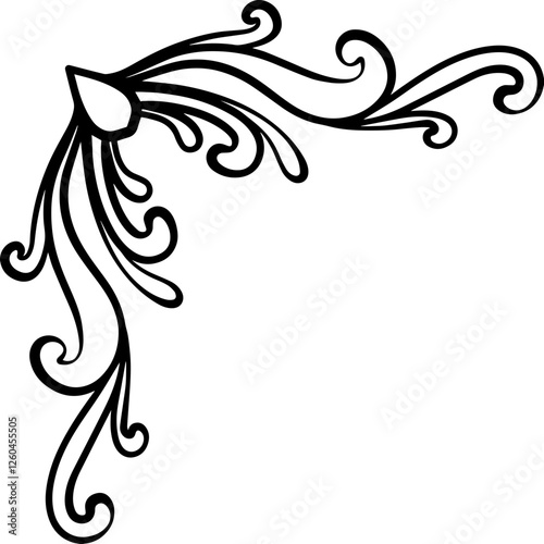 Vintage Calligraphic Corners Decoration