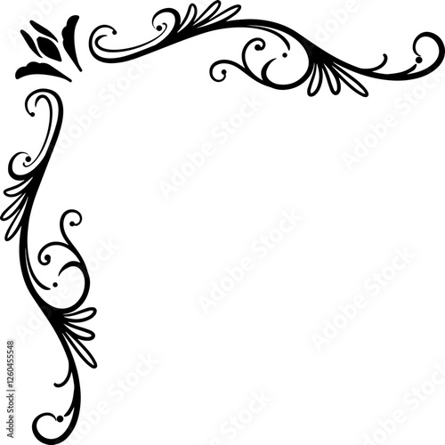 Design elements , decorative flourish border corner and frame collection for invitation, menu and page decoration