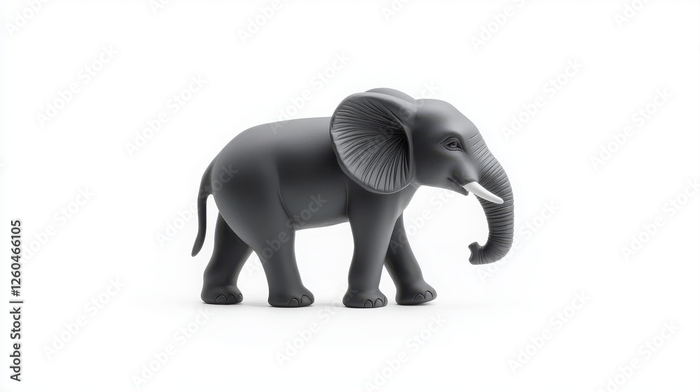 Elephant figurine, white isolate background. Elephant figurine, white isolate background.