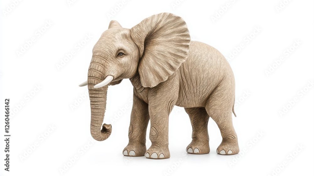 Obraz premium Elephant, white isolate background