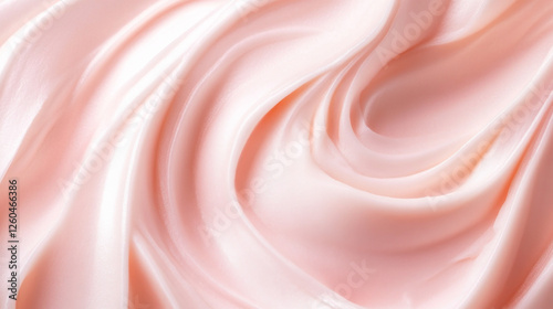 A beautiful swirled pink cream texture creates an elegant background full of fluidity and softness. AI generative photo