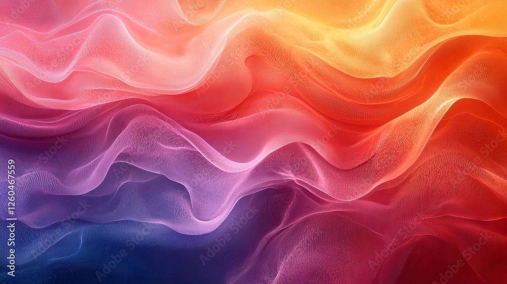 Vibrant abstract waves of colorful silk fabric, flowing gracefully in shades of red, orange, and purple, perfect for backgrounds or artistic projects. Vibrant abstract waves of colorful silk fabric, flowing gracefully in shades of red, orange, and purple, perfect for backgrounds or artistic projects.