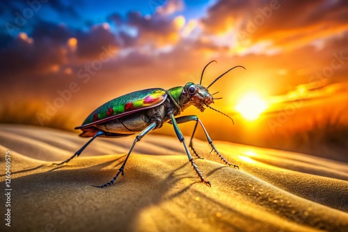 Long Exposure Photography of Cicindela duponti Tiger Beetle on Sand Dune photo