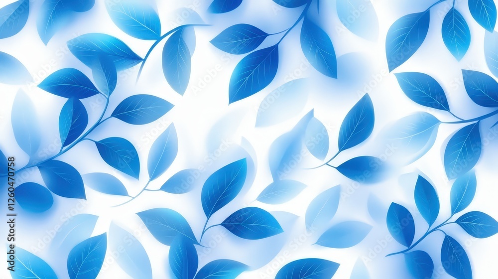 A serene, abstract background featuring delicate blue leaves on a soft white backdrop. Perfect for themes of nature, tranquility, and creativity in design projects. A serene, abstract background featuring delicate blue leaves on a soft white backdrop. Perfect for themes of nature, tranquility, and creativity in design projects.