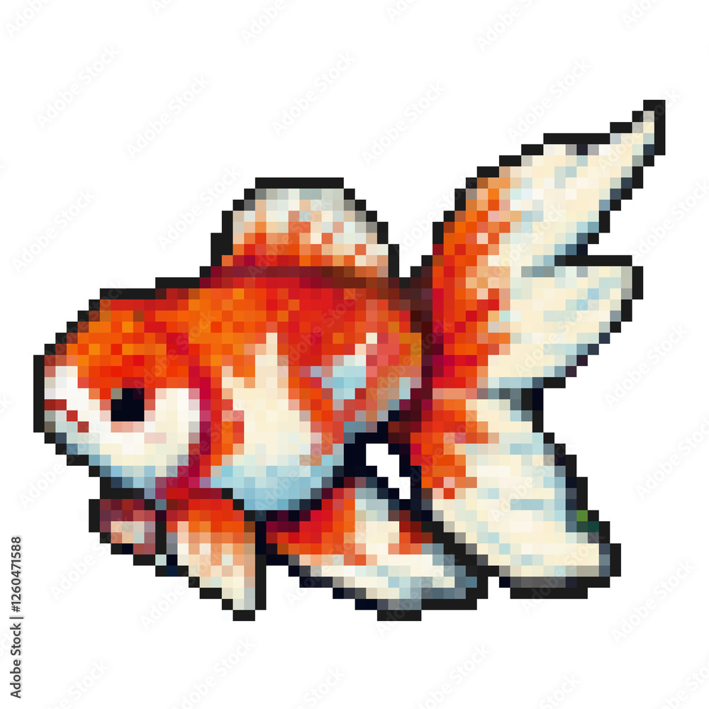 Fototapeta premium 金魚のドット絵