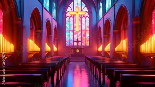 Gazing at a serene church in a rustic countryside landscape - captivating concept of faith in worship and spiritual enlightenment