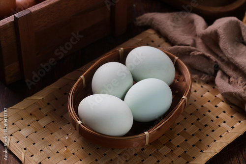 Telur Asin or  Salted eggs is a general term for dishes made from eggs that are preserved by salting. 
