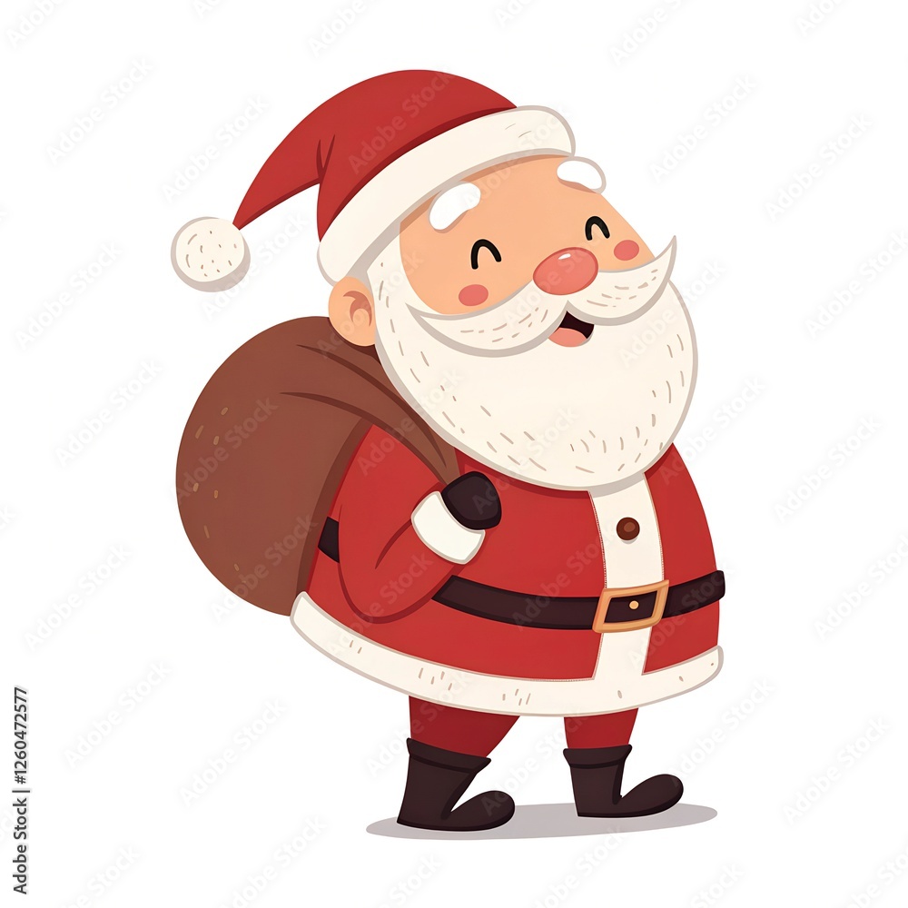 santa claus isolated on white banner cartoon christmas xmas minimal simple santa claus isolated on white banner cartoon christmas xmas minimal simple