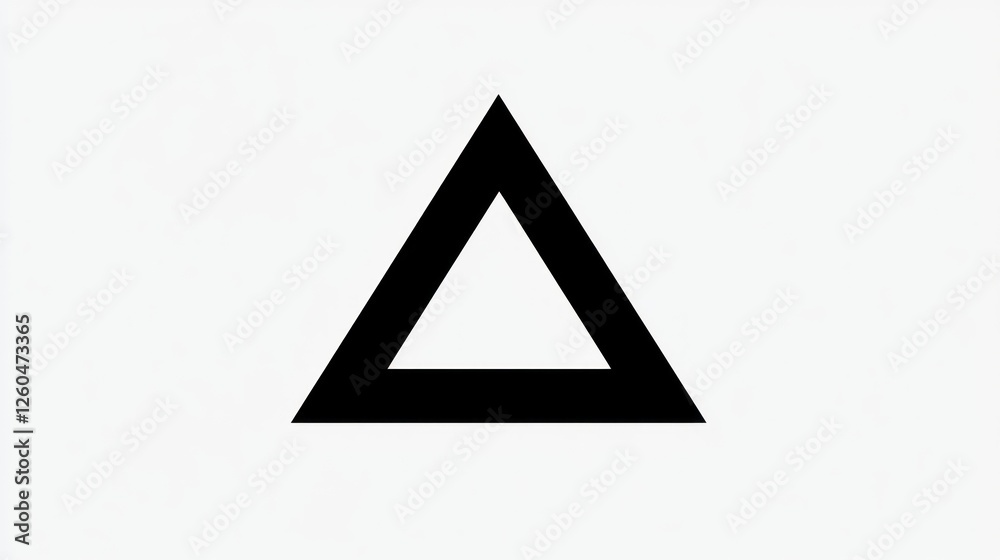Abstract Black Triangle on White Background: Minimalist Geometric Design Abstract Black Triangle on White Background: Minimalist Geometric Design