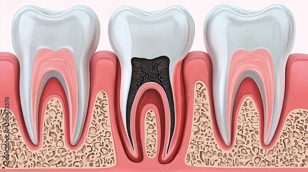 National Toothache Day Dental anatomy showing teeth structure and decay. National Toothache Day Dental anatomy showing teeth structure and decay.