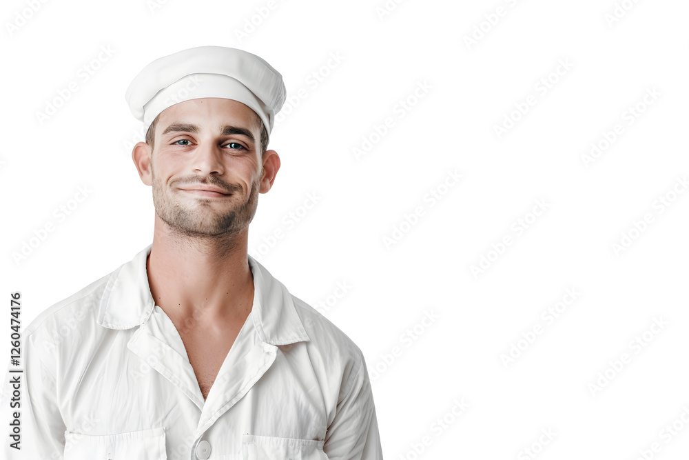 Portrait young smiling sailor man in a uniform, isolated on white background
Portrait young smiling sailor man in a uniform, isolated on white background