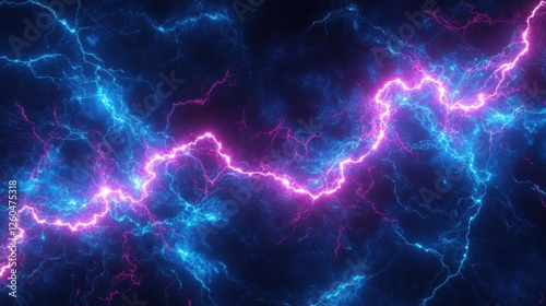 A vibrant crypto wallpaper with electric purple and blue lightning patterns
