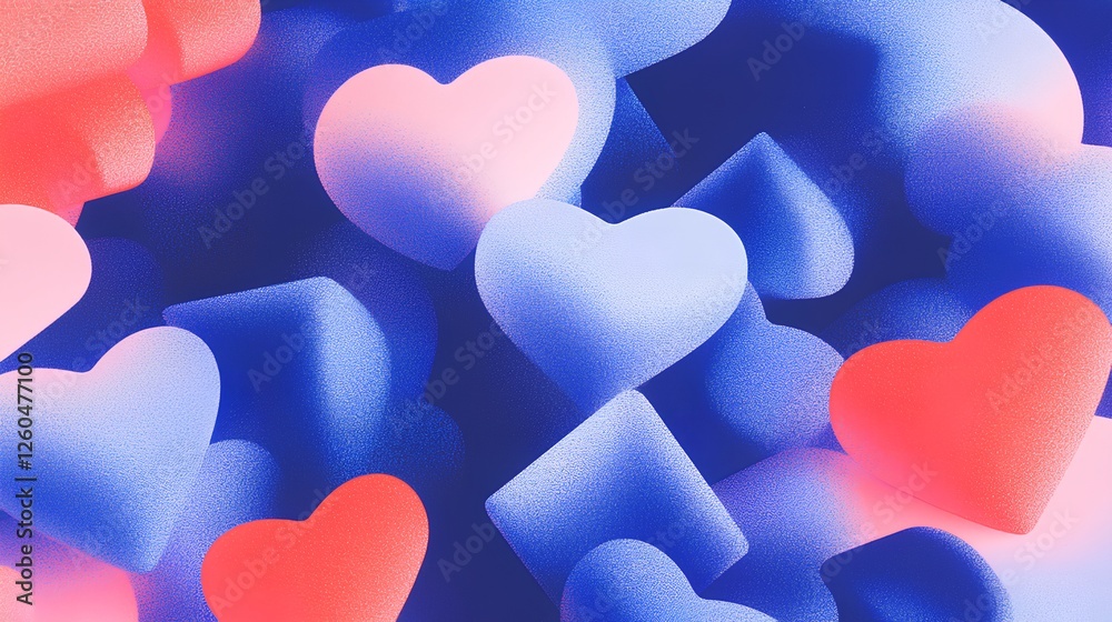 Minimalistic love shape gradient pattern with grain effect Minimalistic love shape gradient pattern with grain effect