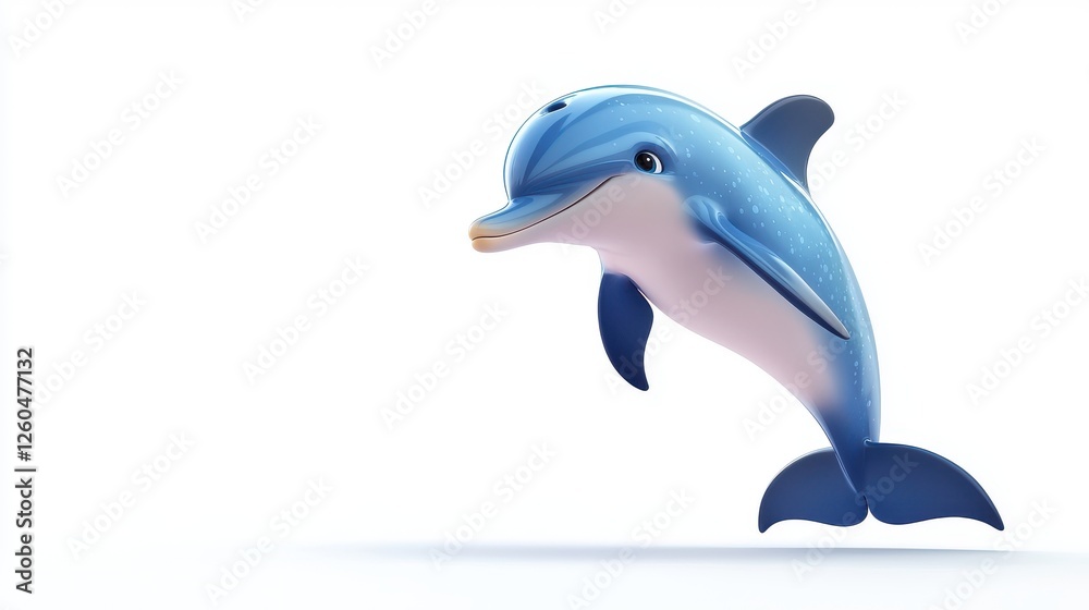 Playful Dolphin in a Bright, Minimalist Style Playful Dolphin in a Bright, Minimalist Style