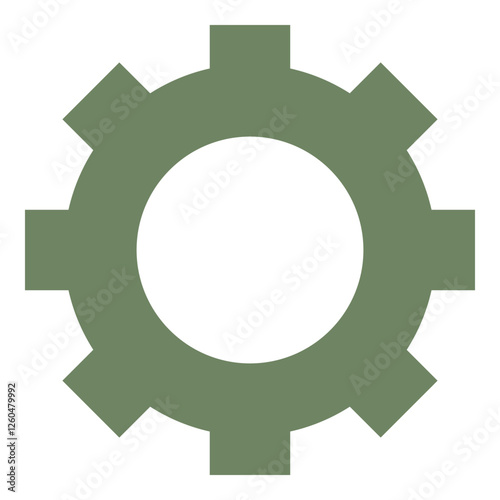 Green gear representing mechanics, engineering, technology, industrial processes, productivity, and teamwork. Ideal for automation, innovation, system development optimization machine learning