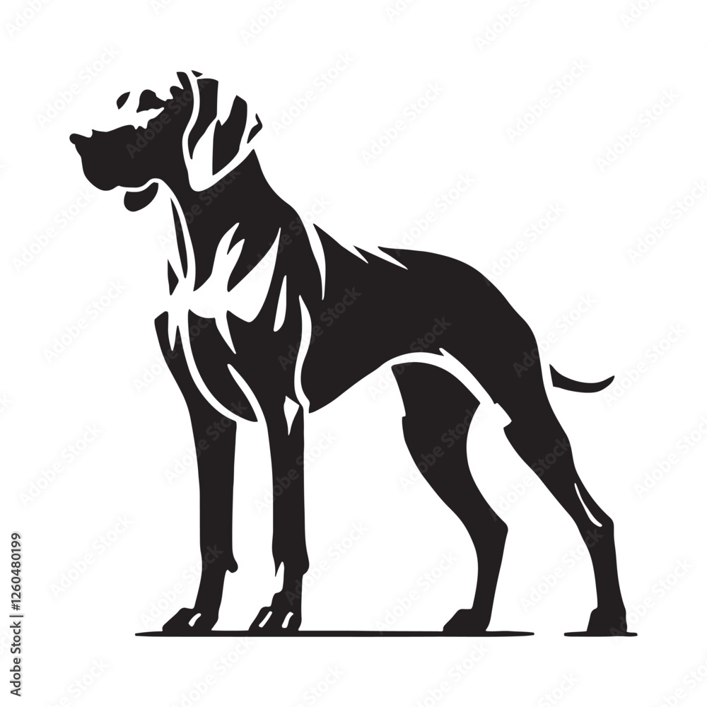 Fototapeta premium Clean and detailed Weimaraner silhouette with artistic depth - Weimaraner illustration - minimal Weimaraner vector - dog silhouette 