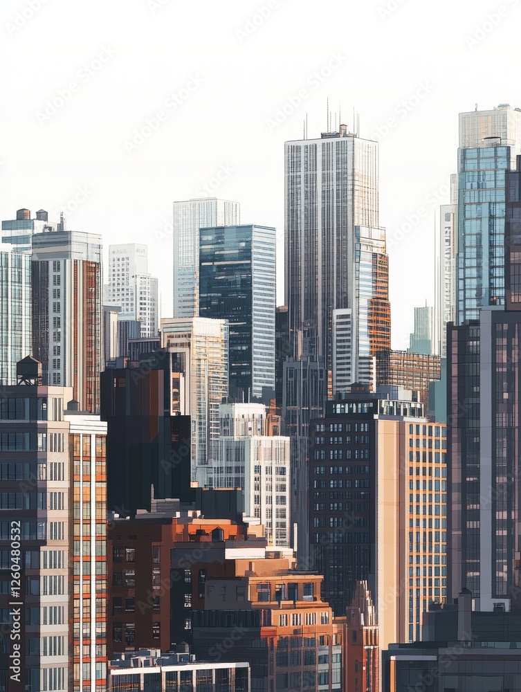 Fototapeta premium The skyline of the cityscape in Slametreyeyak with Byrne Tower skyscrapers and buildings