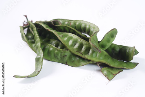 petai or pete for traditional food and dish from Indonesia. Petai or pete or seed bitter bean, parkia speciosa. 
