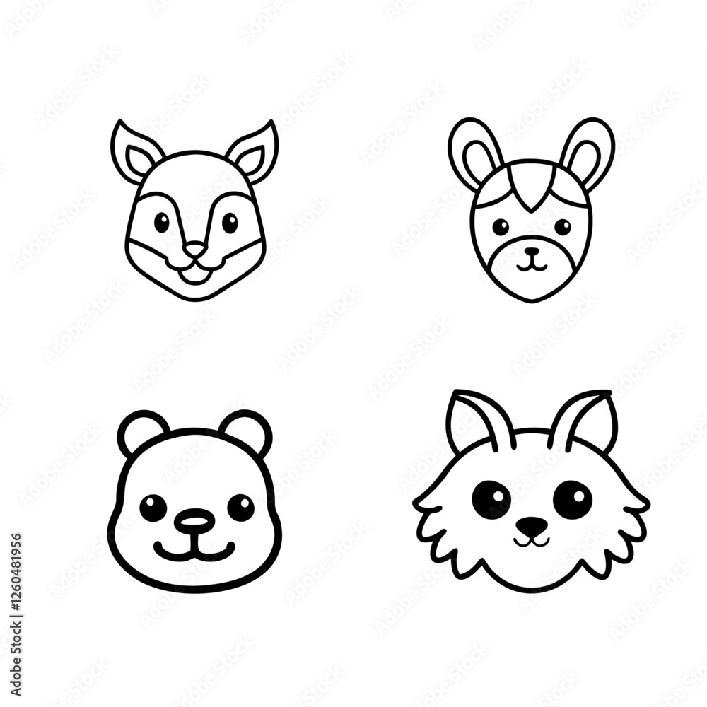 Fototapeta premium Unique Bear Silhouettes | Minimalist & Vector Style