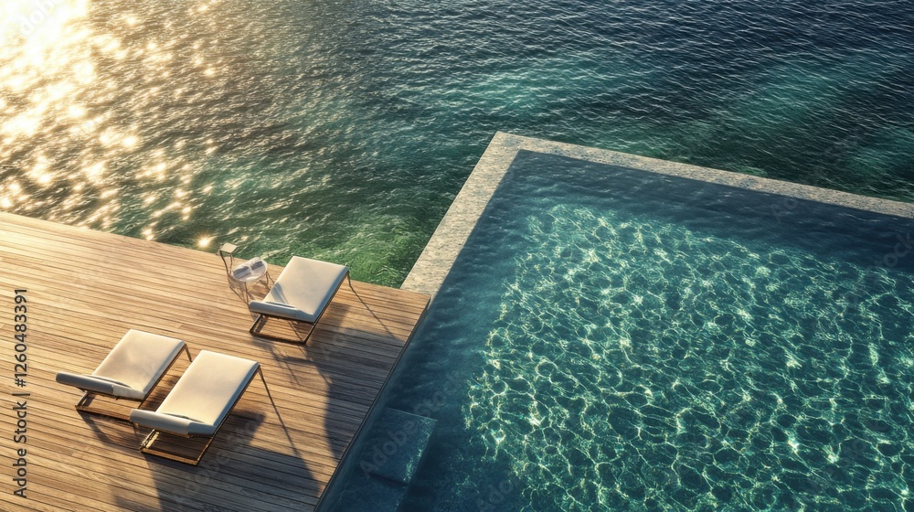 Fototapeta premium luxury poolside relaxation