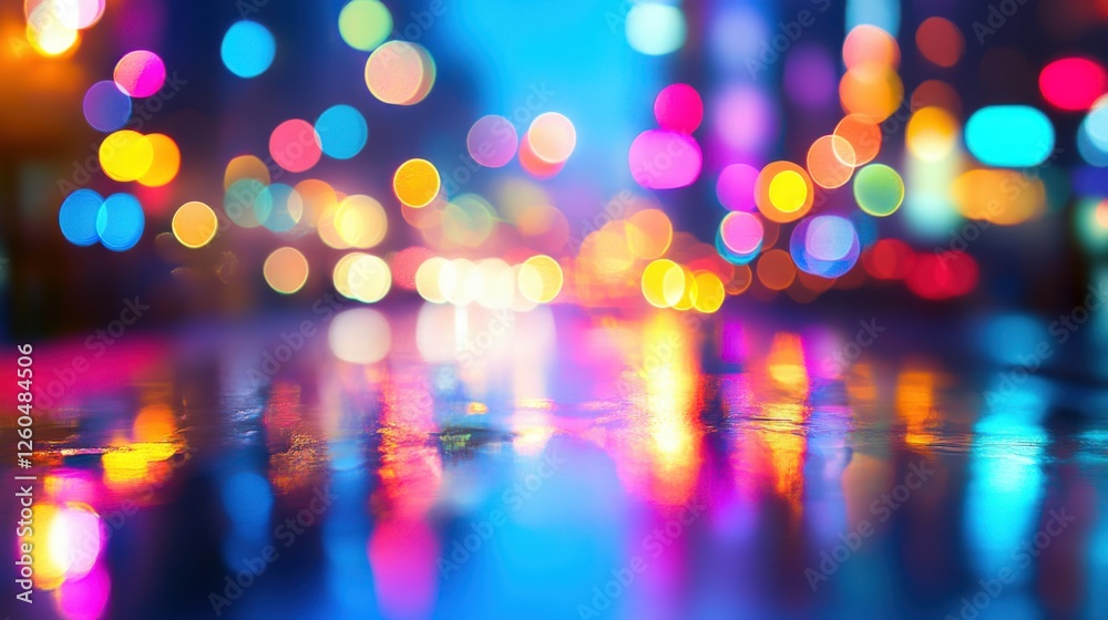 city night lights reflection in wet street city night lights reflection in wet street