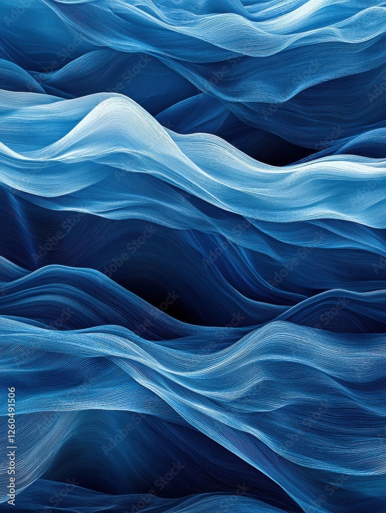 Obraz premium Abstract blue waves create a dynamic pattern