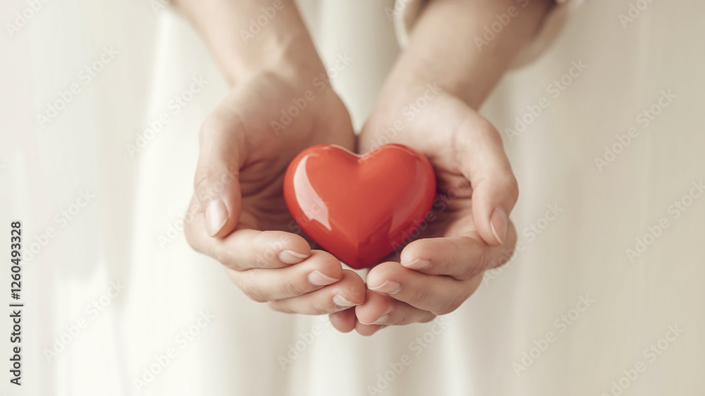 A tender moment of two hands gently holding a red heart, symbolizing love, care, and affection, representing the concept of connection and intimacy, perfect for Valentine's Day. A tender moment of two hands gently holding a red heart, symbolizing love, care, and affection, representing the concept of connection and intimacy, perfect for Valentine's Day.