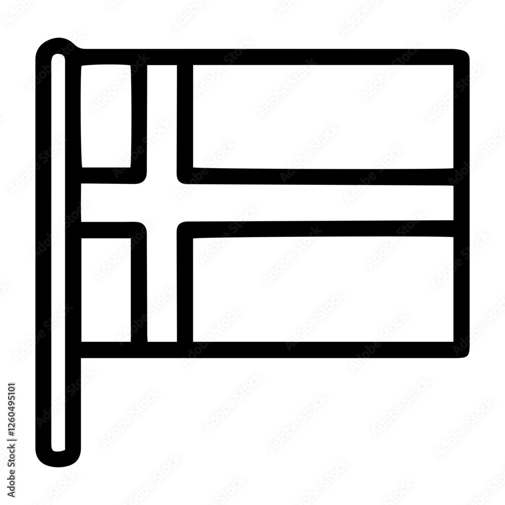 Line art illustration of the flag of Finland. Symbolizes Finland, Finnish culture, history, independence, identity, and nationalism. Perfect for travel, culture, history, and patriotism concepts Line art illustration of the flag of Finland. Symbolizes Finland, Finnish culture, history, independence, identity, and nationalism. Perfect for travel, culture, history, and patriotism concepts
