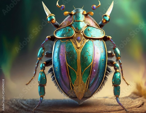 Reproduction of an Egyptian scarab. Scarabs are amulets and impression seals shaped according to the eponymous beetles, which were widely popular throughout ancient Egypt photo