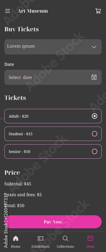 Black Art Museum, Fine arts gallery guide, Artworks exhibit , Cultural heritage App UI Kit Template