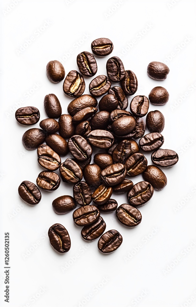 Fototapeta premium Overhead View: Coffee Cup Isolated on White Background