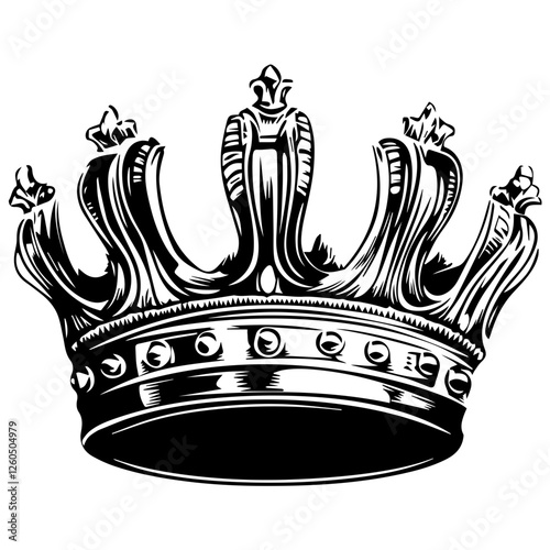 Majestic Crown Silhouette – Royalty-Themed Graphic Design