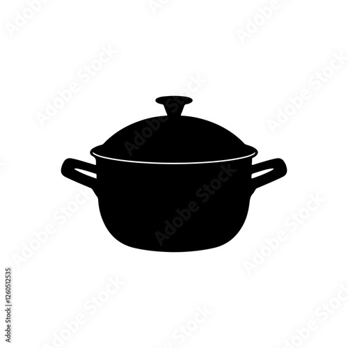 Cooking pot silhouette vector illustration