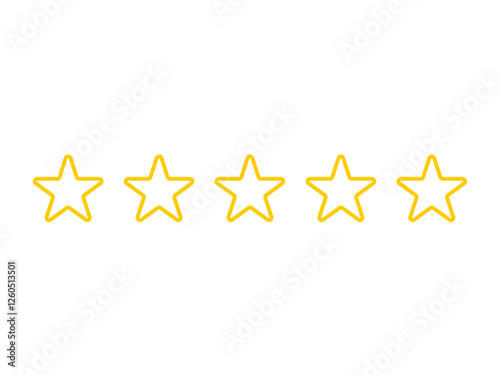 Five stars customer product rating review flat icon in vector for apps and websites	