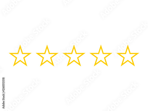 Five stars customer product rating review flat icon in vector for apps and websites	