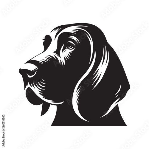 Boldly shaped Bloodhound silhouette designed for graphic projects - Bloodhound illustration - minimal Bloodhound vector - dog silhouette
