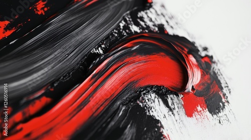 Abstract Red Black White Paint Strokes Art photo