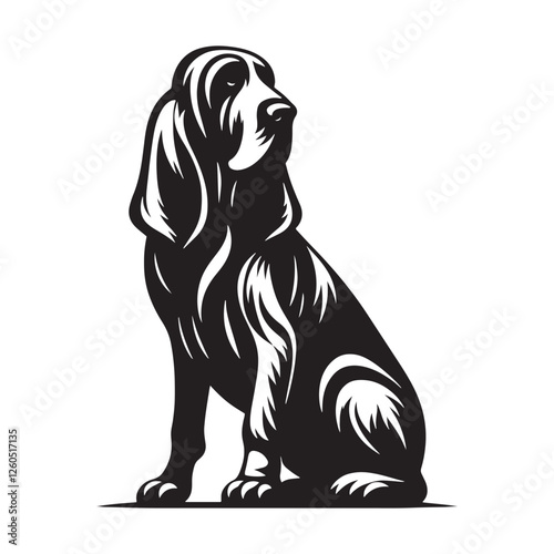 Simple yet expressive Bloodhound silhouette with bold definition - Bloodhound illustration - minimal Bloodhound vector - dog silhouette
