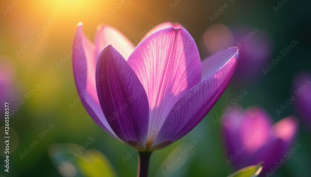 Delicate purple petals unfolding in morning light, sunlight, flowerpower Delicate purple petals unfolding in morning light, sunlight, flowerpower