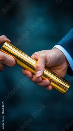 Golden Relay Baton Passing - Teamwork and Success