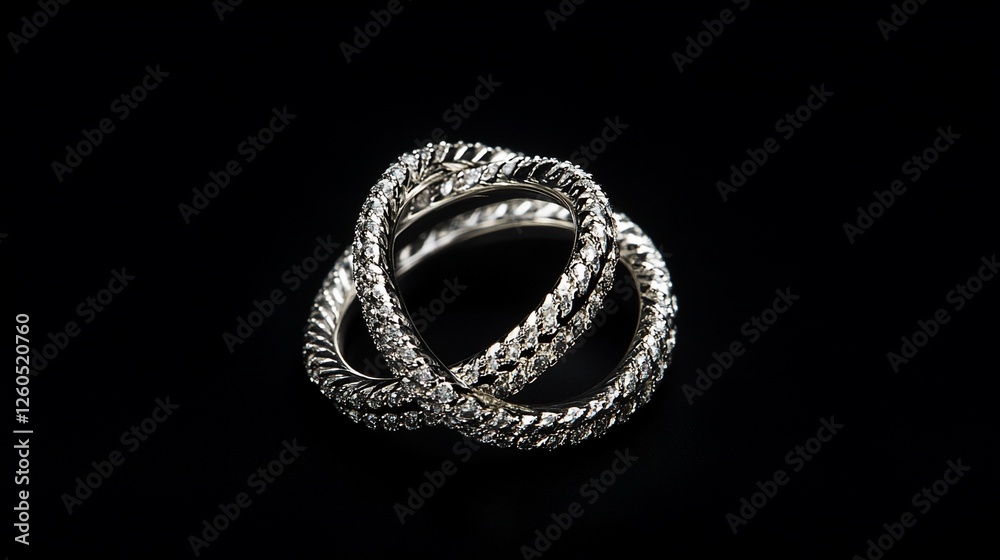 Fototapeta premium Elegant Diamond Rings: A Luxurious Pair