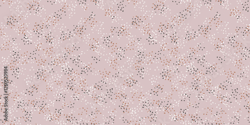 Pastel spotted seamless pattern on light beige background. Vector hand drawn sketch. Plain minimalist ornament with abstract shape random dots, spots, drops snowflakes.