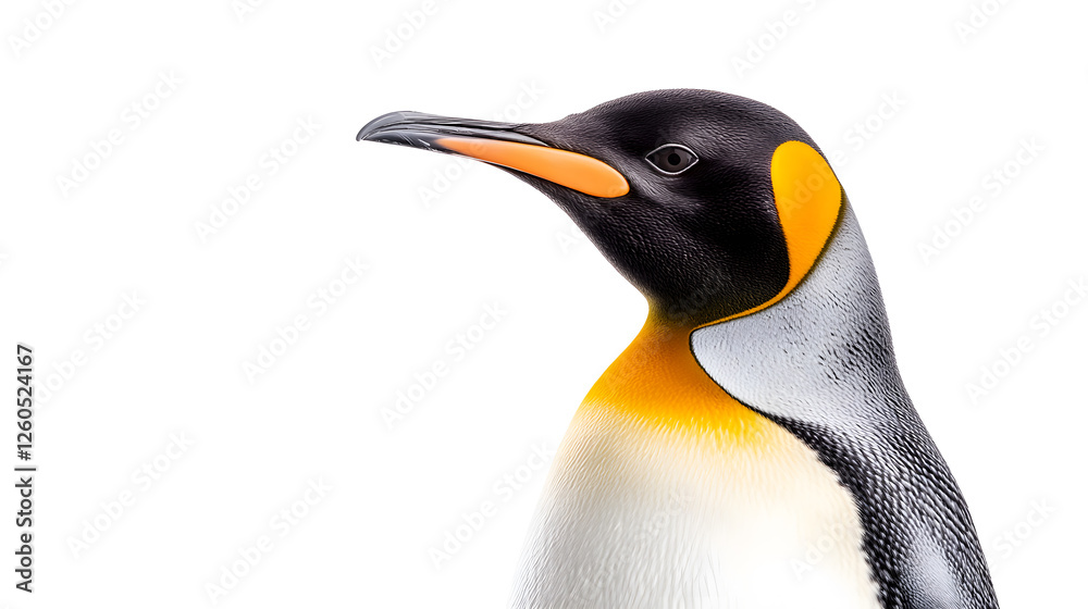 Naklejka premium Closeup king penguin isolated on white background