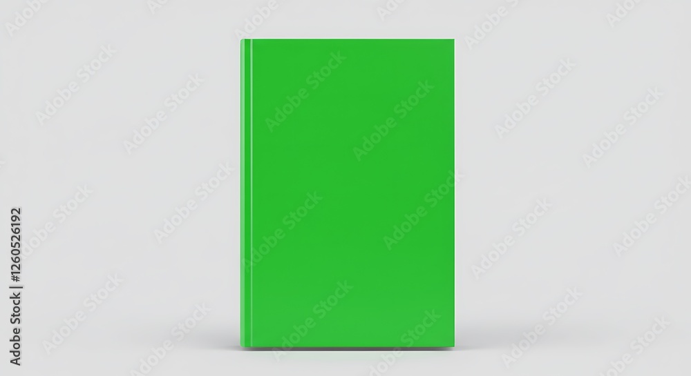 Green Hardcover Book on White Background for Mockup and Design Green Hardcover Book on White Background for Mockup and Design