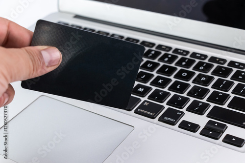 Online shopping by credit card.